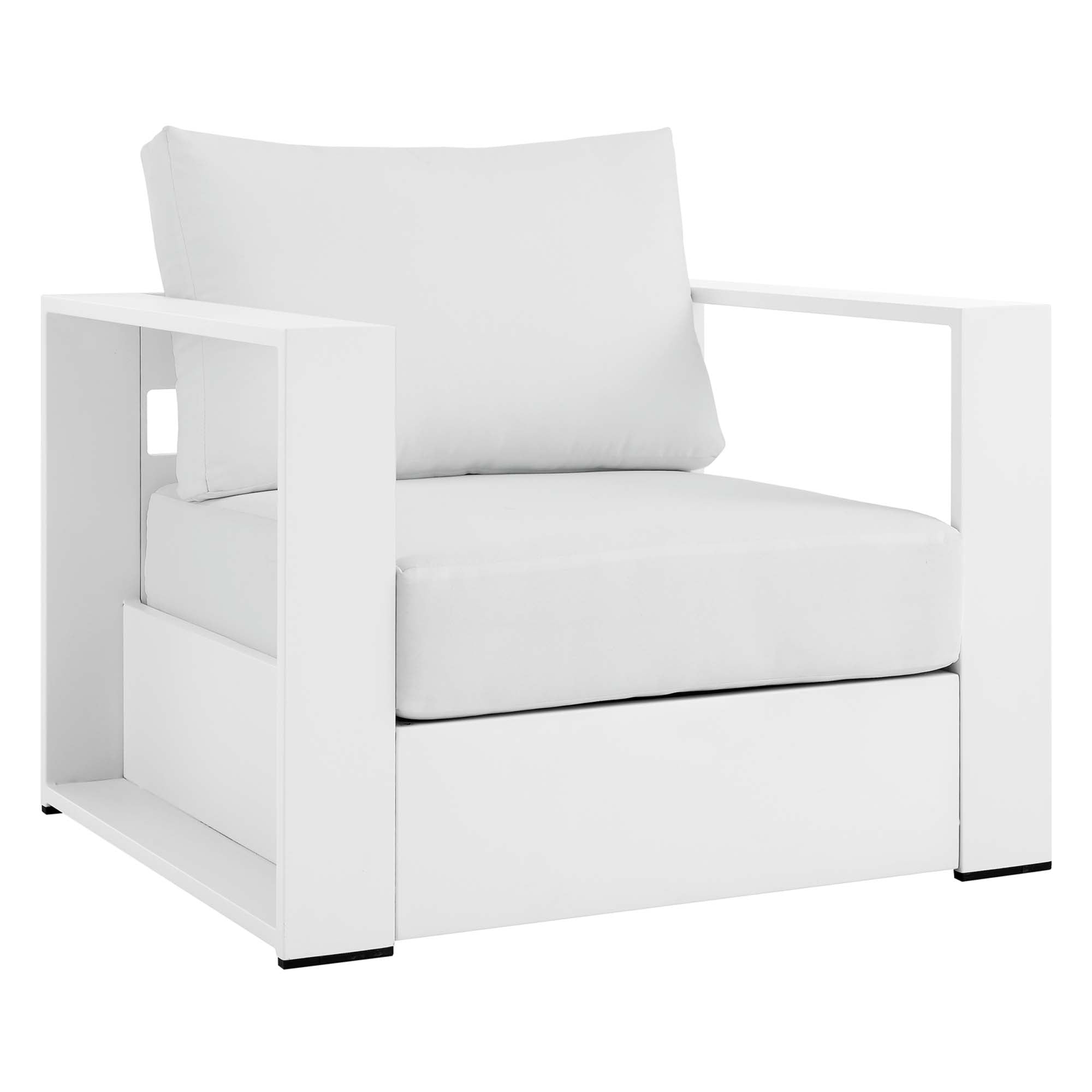 Tahoe 4-Piece Outdoor Patio Powder-Coated Aluminum Set - White White