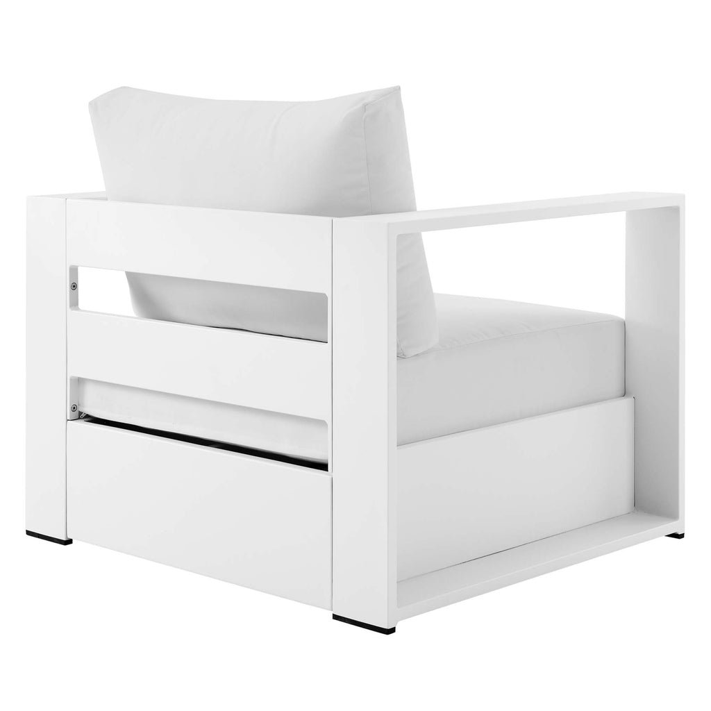 Tahoe 4-Piece Outdoor Patio Powder-Coated Aluminum Set - White White