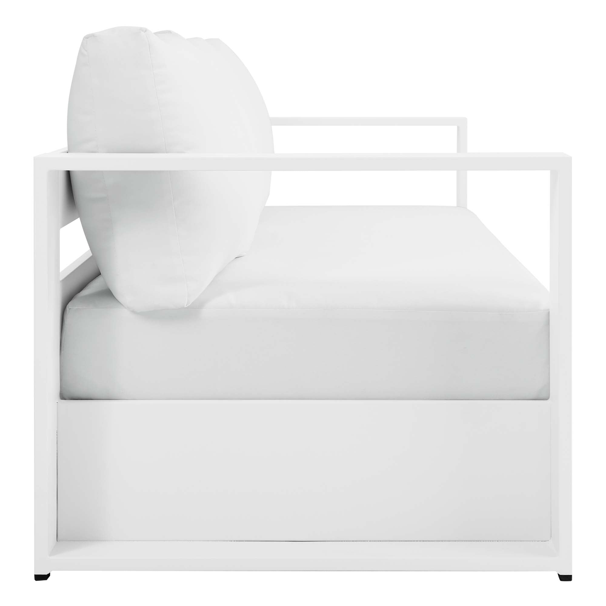 Tahoe 4-Piece Outdoor Patio Powder-Coated Aluminum Set - White White