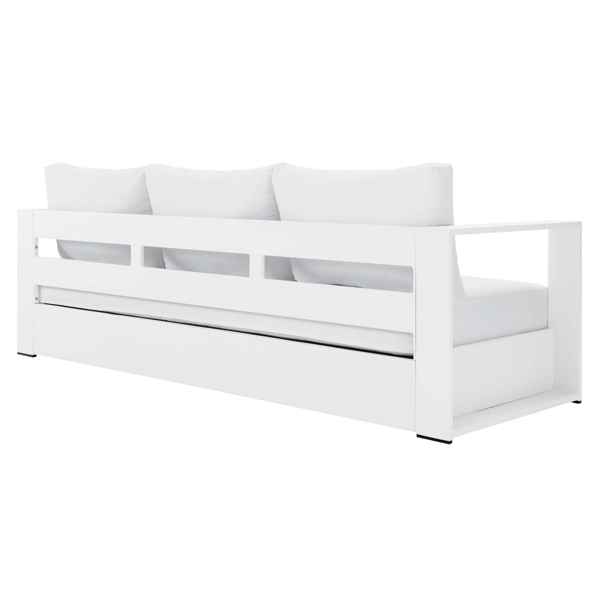 Tahoe 4-Piece Outdoor Patio Powder-Coated Aluminum Set - White White