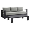 Tahoe 2-Piece Outdoor Patio Powder-Coated Aluminum Set - Gray Gray