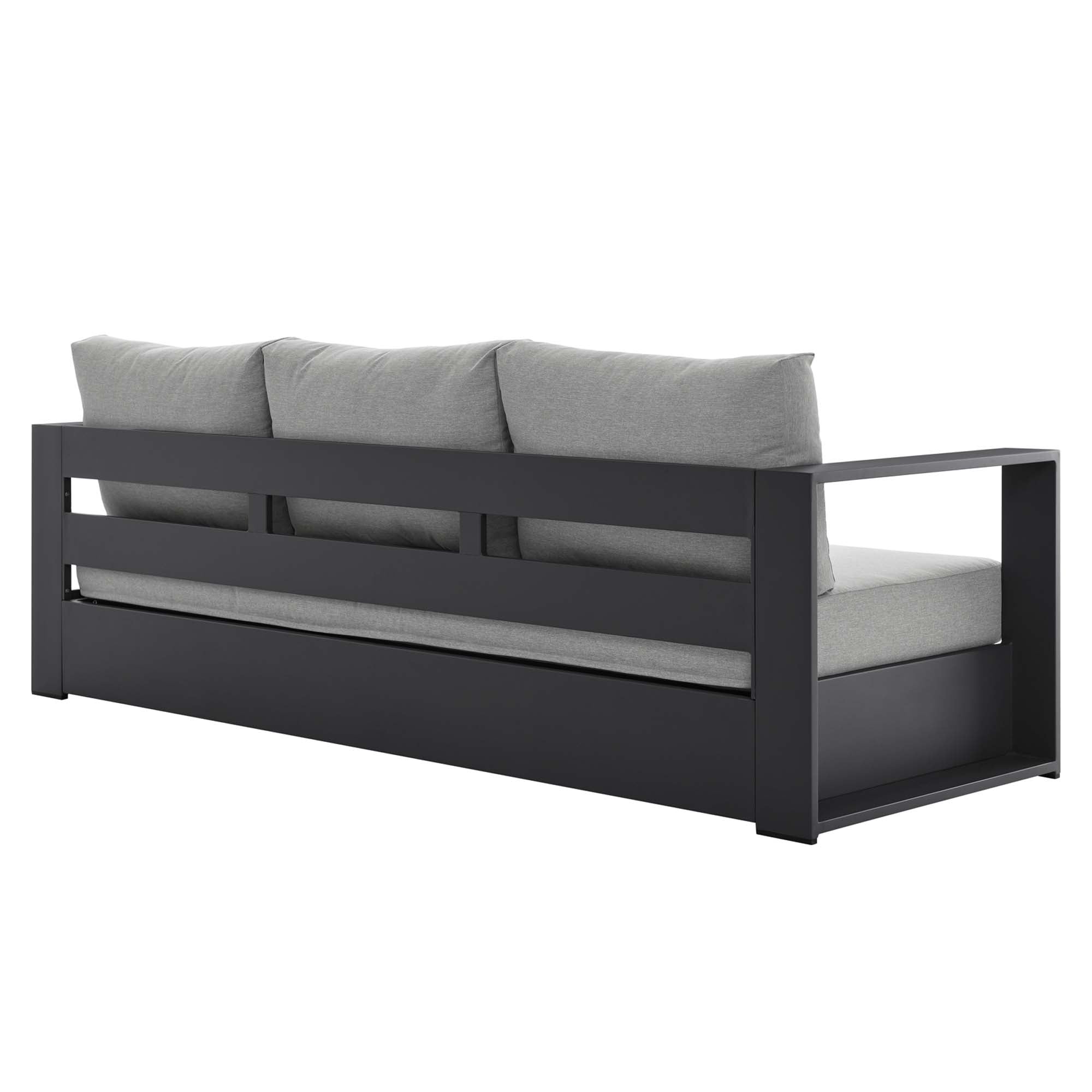 Tahoe 2-Piece Outdoor Patio Powder-Coated Aluminum Set - Gray Gray