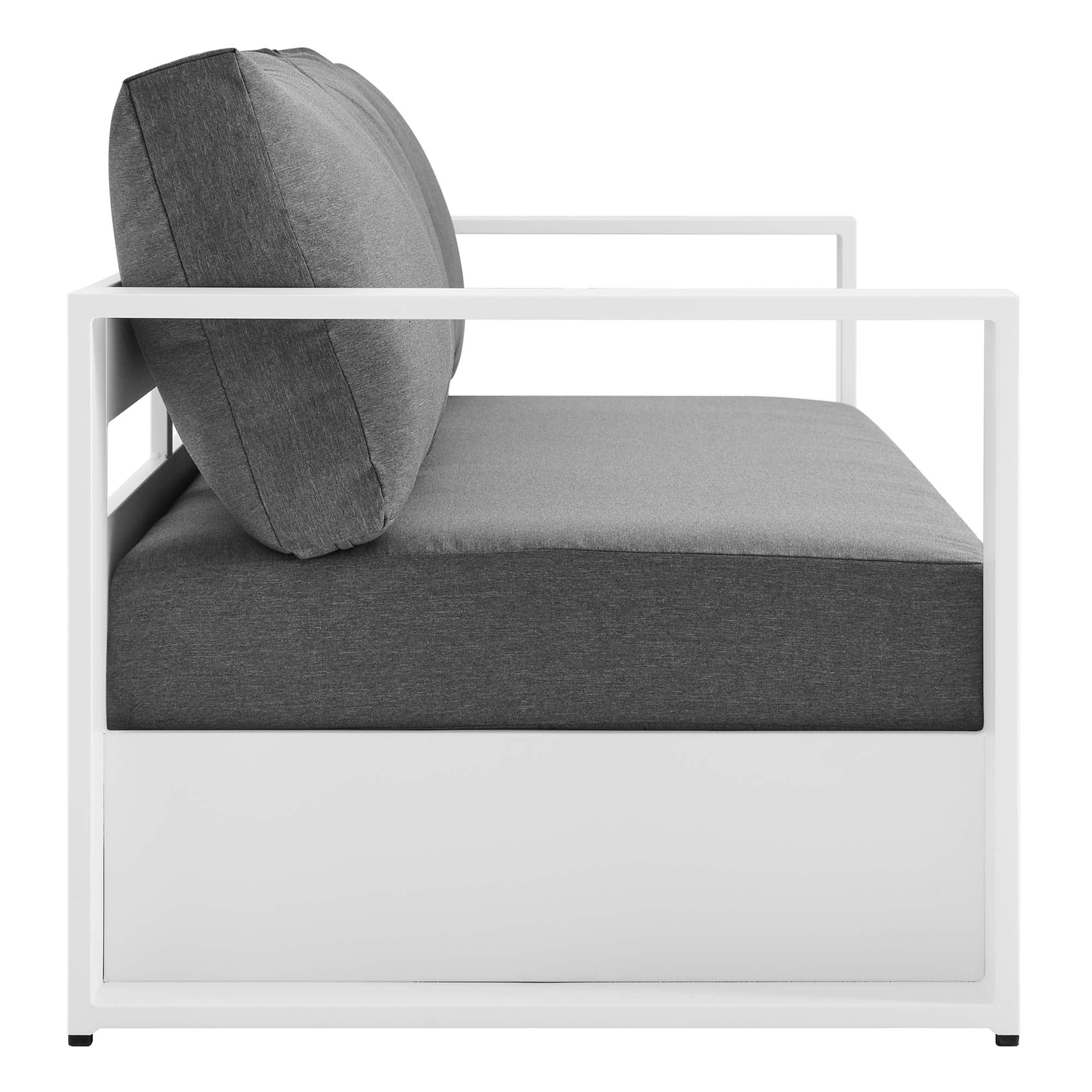 Tahoe 2-Piece Outdoor Patio Powder-Coated Aluminum Set - White Charcoal