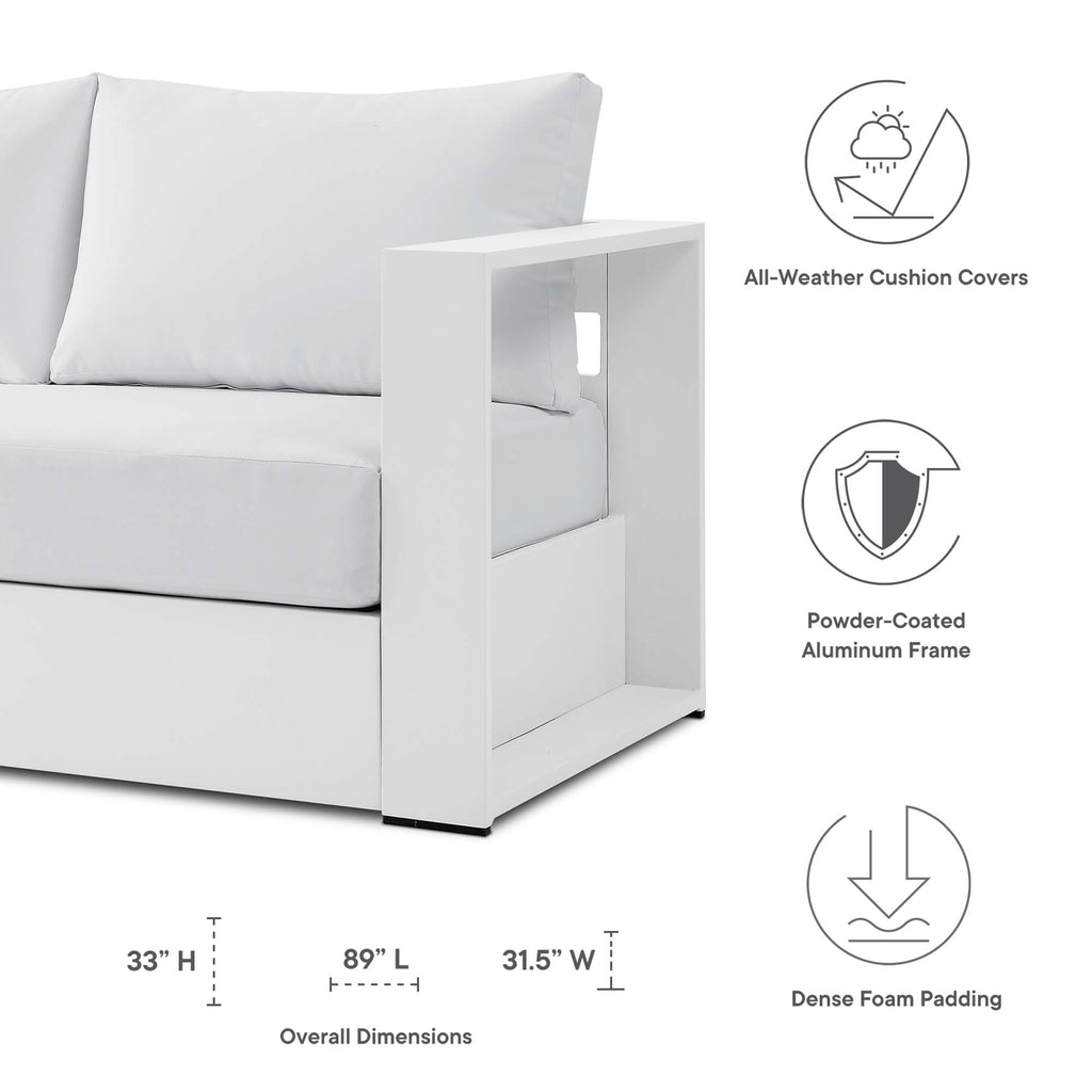 Tahoe 2-Piece Outdoor Patio Powder-Coated Aluminum Set - White White