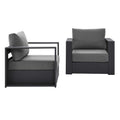 Tahoe 2-Piece Outdoor Patio Powder-Coated Aluminum Armchair Set - Gray Charcoal