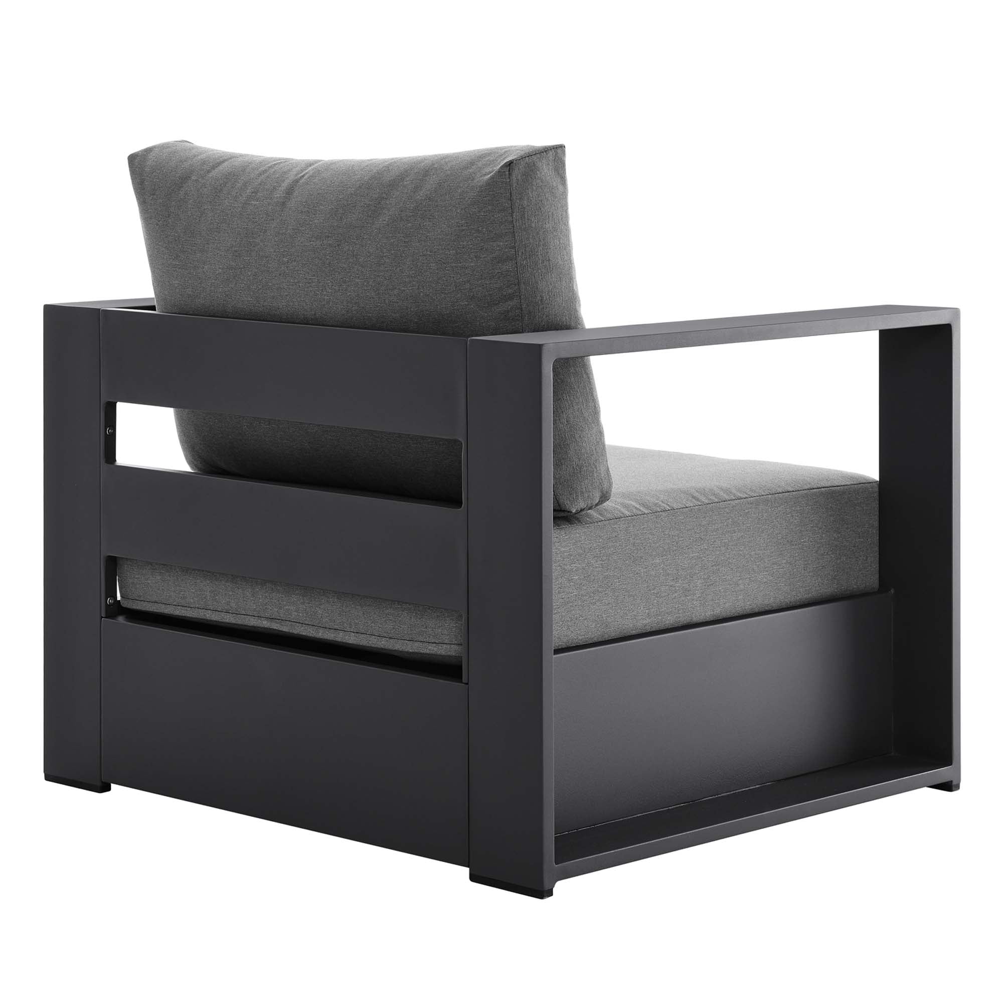 Tahoe 2-Piece Outdoor Patio Powder-Coated Aluminum Armchair Set - Gray Charcoal