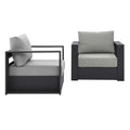 Tahoe 2-Piece Outdoor Patio Powder-Coated Aluminum Armchair Set - Gray Gray