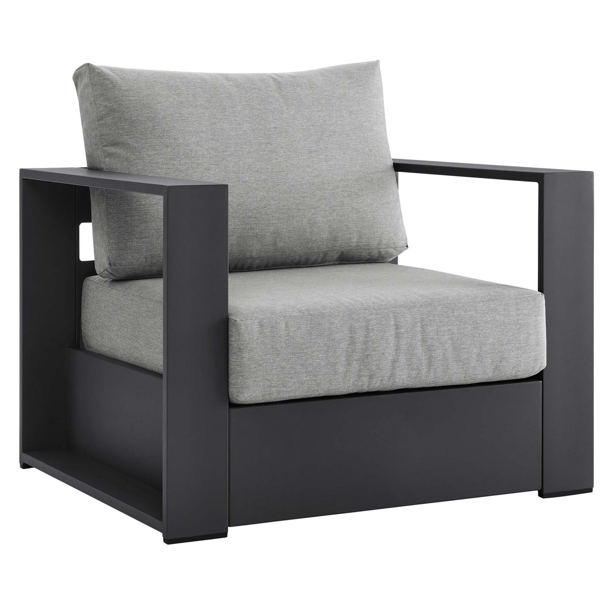Tahoe 2-Piece Outdoor Patio Powder-Coated Aluminum Armchair Set - Gray Gray
