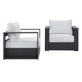 Tahoe 2-Piece Outdoor Patio Powder-Coated Aluminum Armchair Set - Gray White