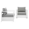 Tahoe 2-Piece Outdoor Patio Powder-Coated Aluminum Armchair Set - White Gray