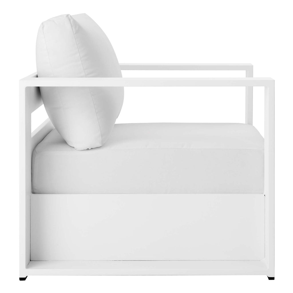 Tahoe 2-Piece Outdoor Patio Powder-Coated Aluminum Armchair Set - White White