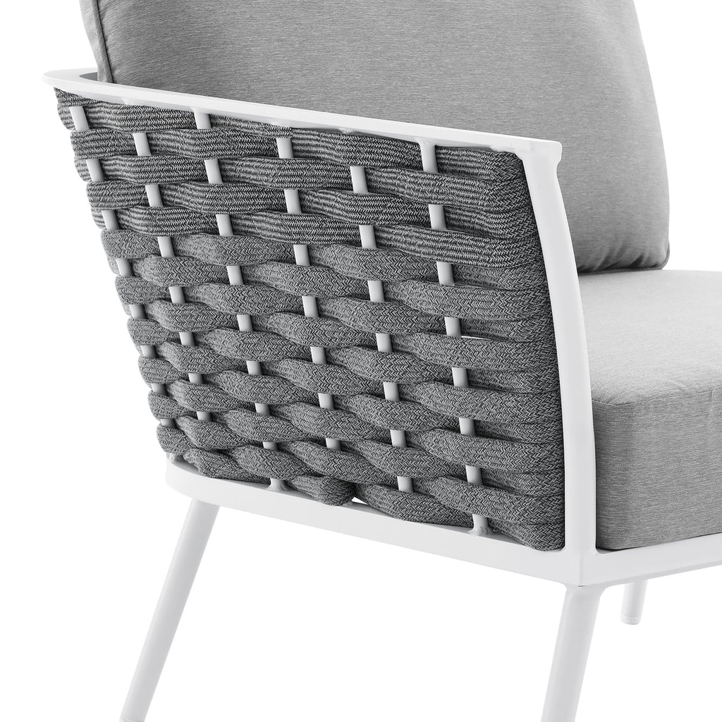 Stance Outdoor Patio Aluminum Small Sectional Sofa - White Gray