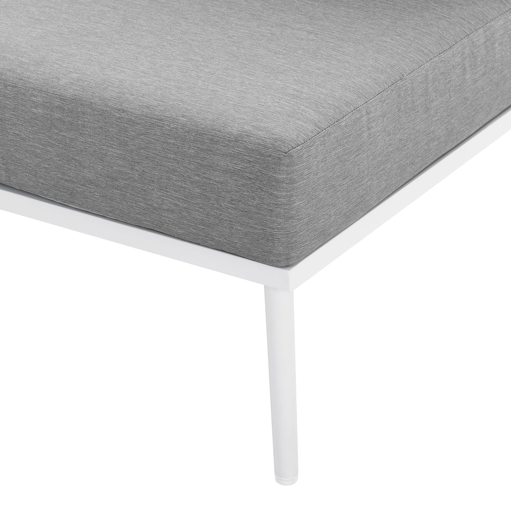 Stance Outdoor Patio Aluminum Large Sectional Sofa - White Gray