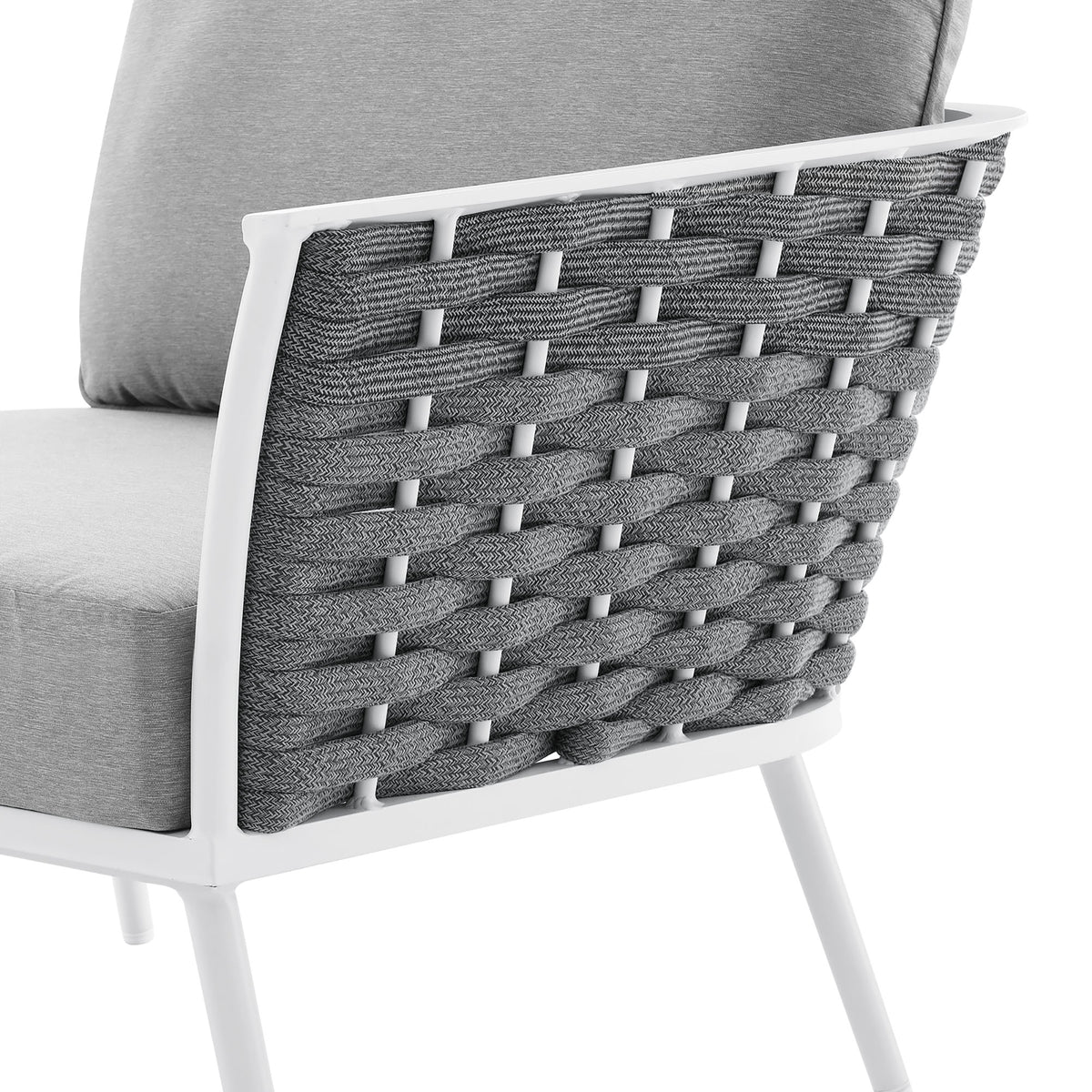 Stance Outdoor Patio Aluminum Large Sectional Sofa - White Gray