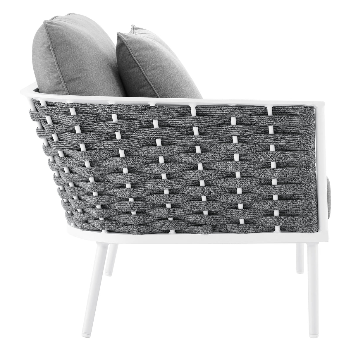 Stance Outdoor Patio Aluminum Large Sectional Sofa - White Gray
