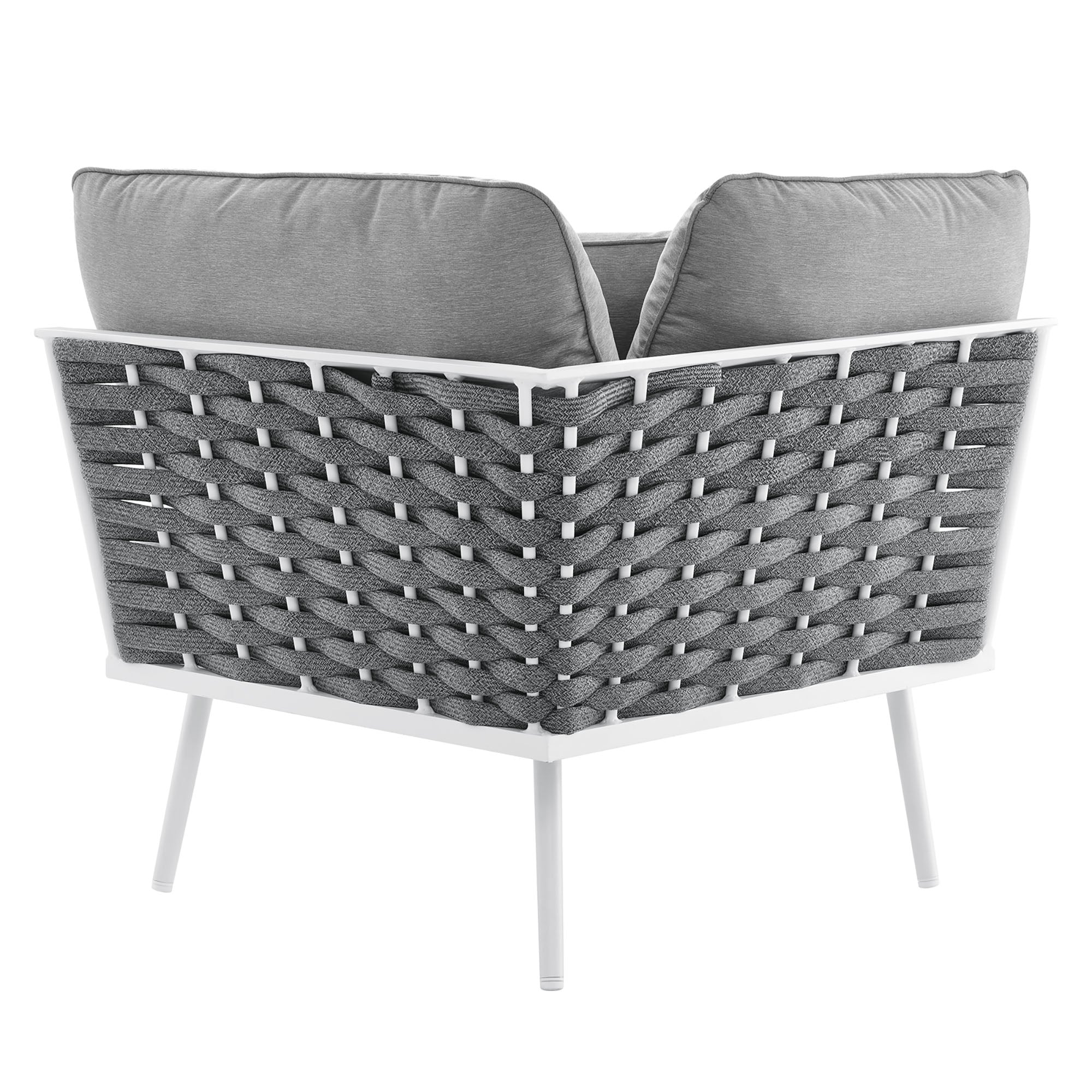 Stance Outdoor Patio Aluminum Large Sectional Sofa - White Gray