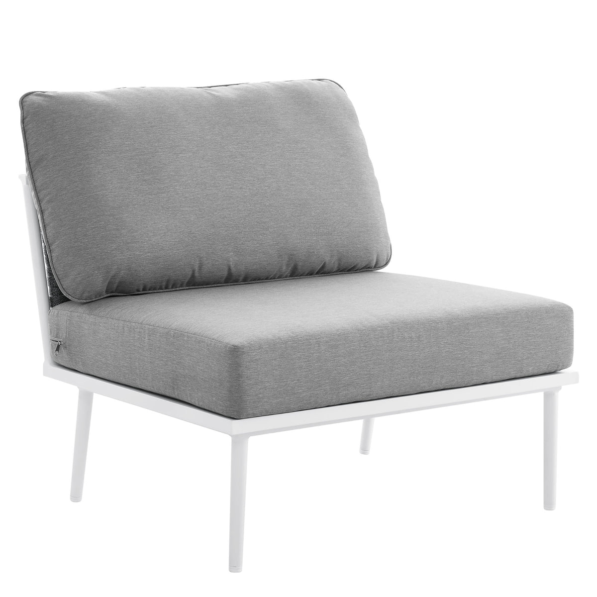 Stance Outdoor Patio Aluminum Large Sectional Sofa - White Gray