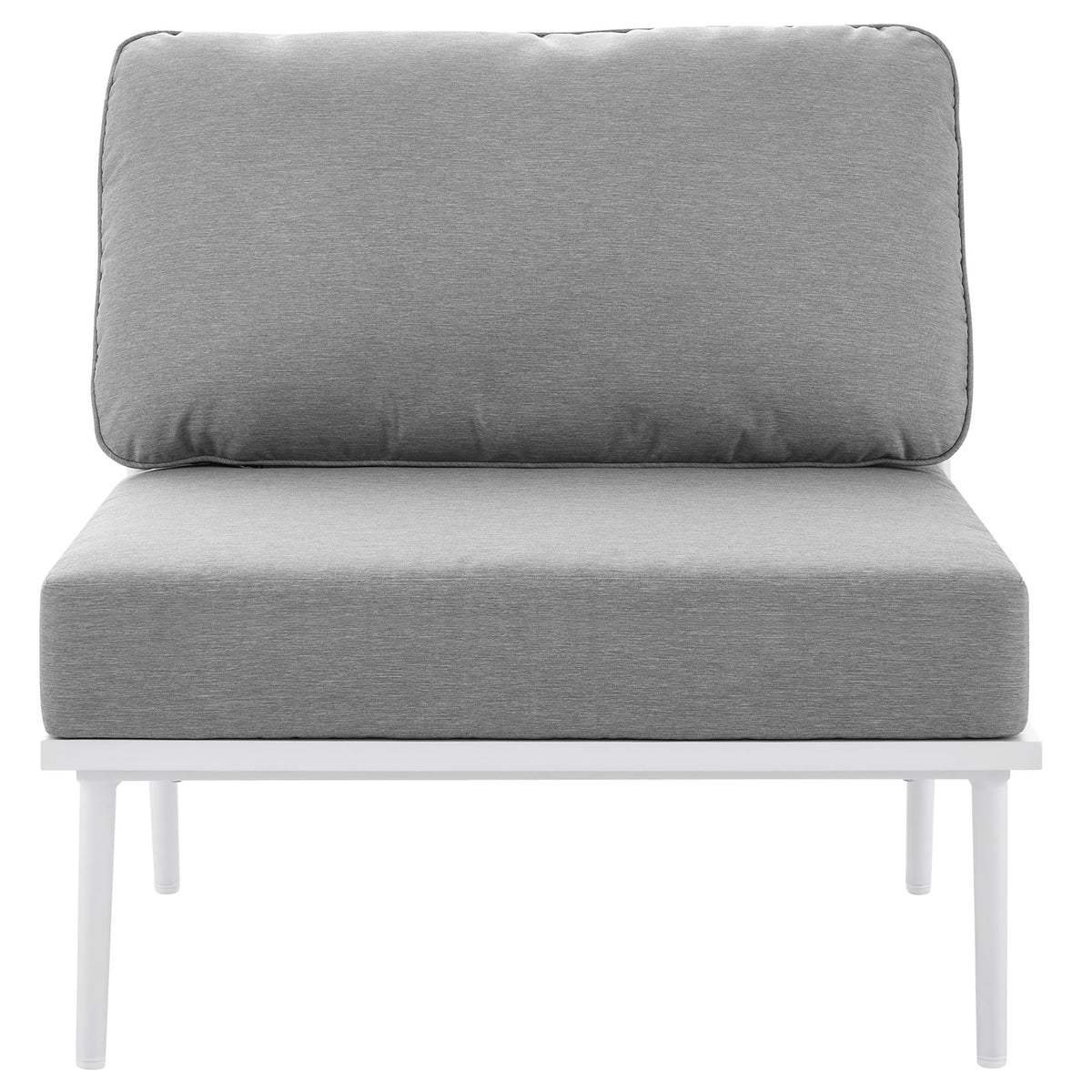 Stance Outdoor Patio Aluminum Large Sectional Sofa - White Gray