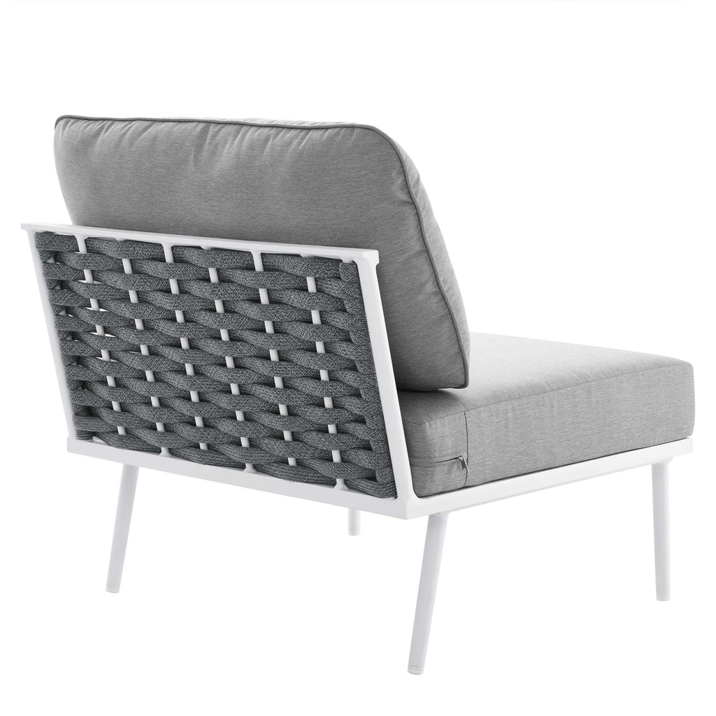Stance 8 Piece Outdoor Patio Aluminum Sectional Sofa Set - White Gray