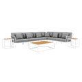 Stance 9 Piece Aluminum Outdoor Patio Aluminum Sectional Sofa Set - White Gray