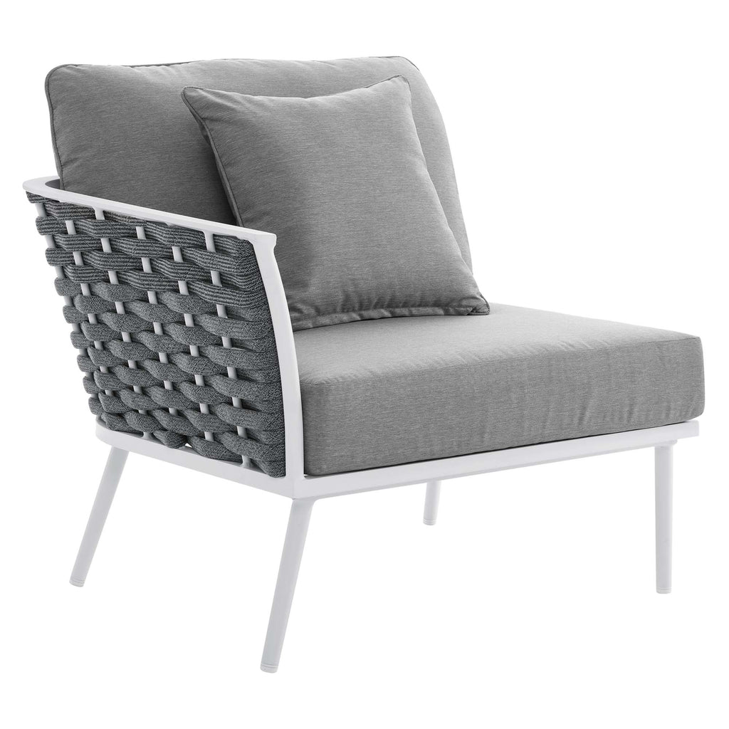 Stance 9 Piece Aluminum Outdoor Patio Aluminum Sectional Sofa Set - White Gray
