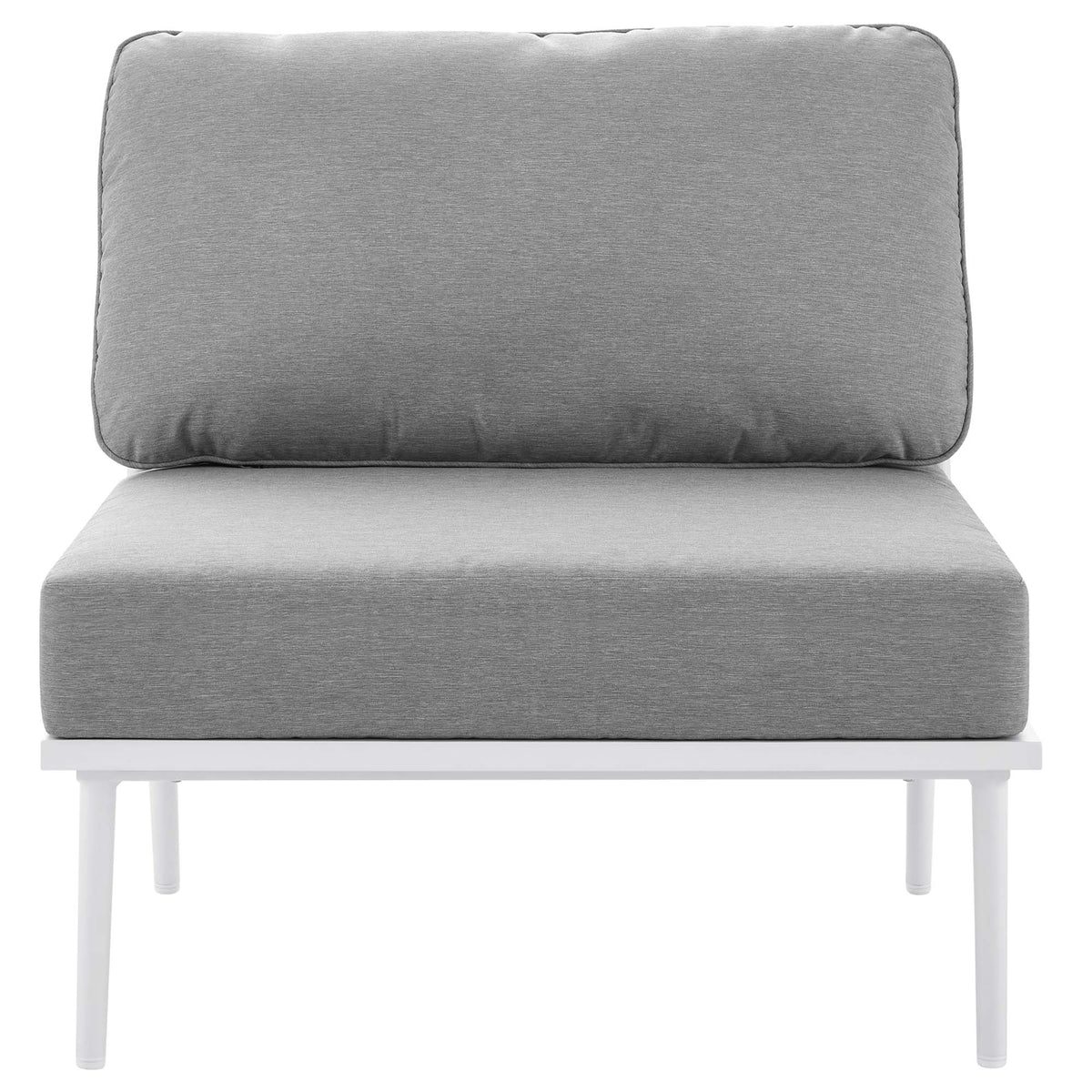 Stance 9 Piece Aluminum Outdoor Patio Aluminum Sectional Sofa Set - White Gray