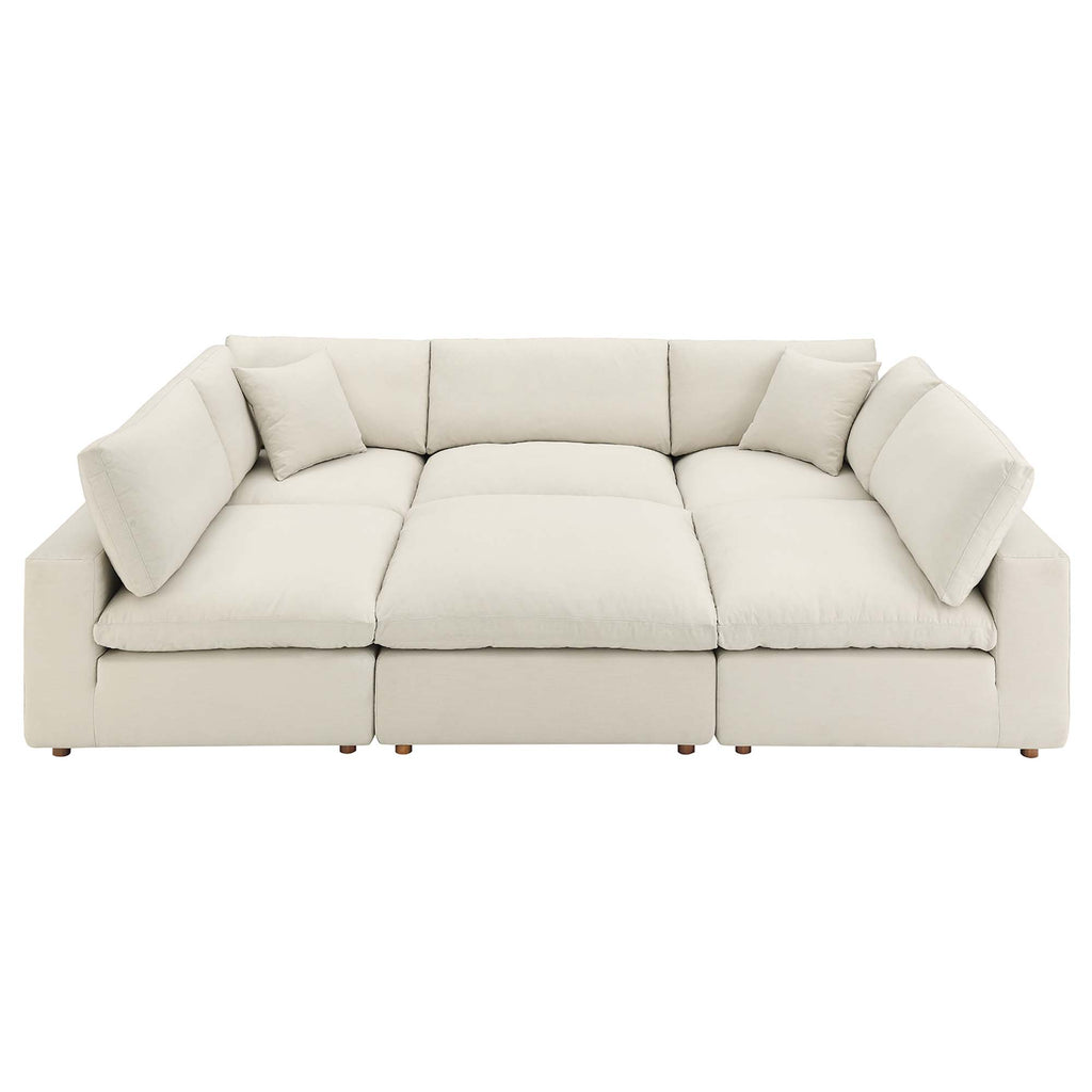 Commix 6-Piece Down Filled Overstuffed Sectional Sofa - Light Beige (Sofa)