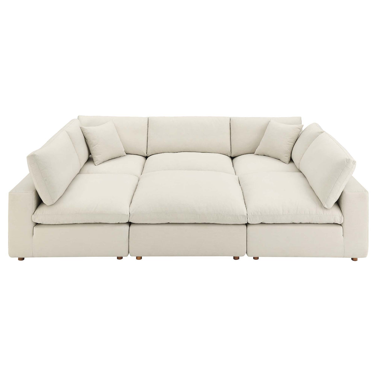 Commix 6-Piece Down Filled Overstuffed Sectional Sofa - Light Beige (Sofa)