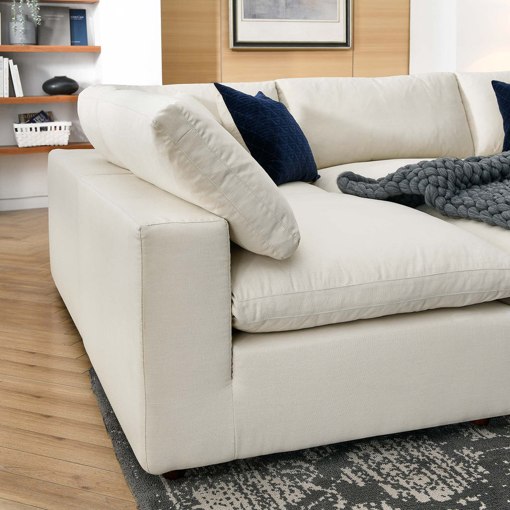 Commix 6-Piece Down Filled Overstuffed Sectional Sofa - Light Beige (Sofa)