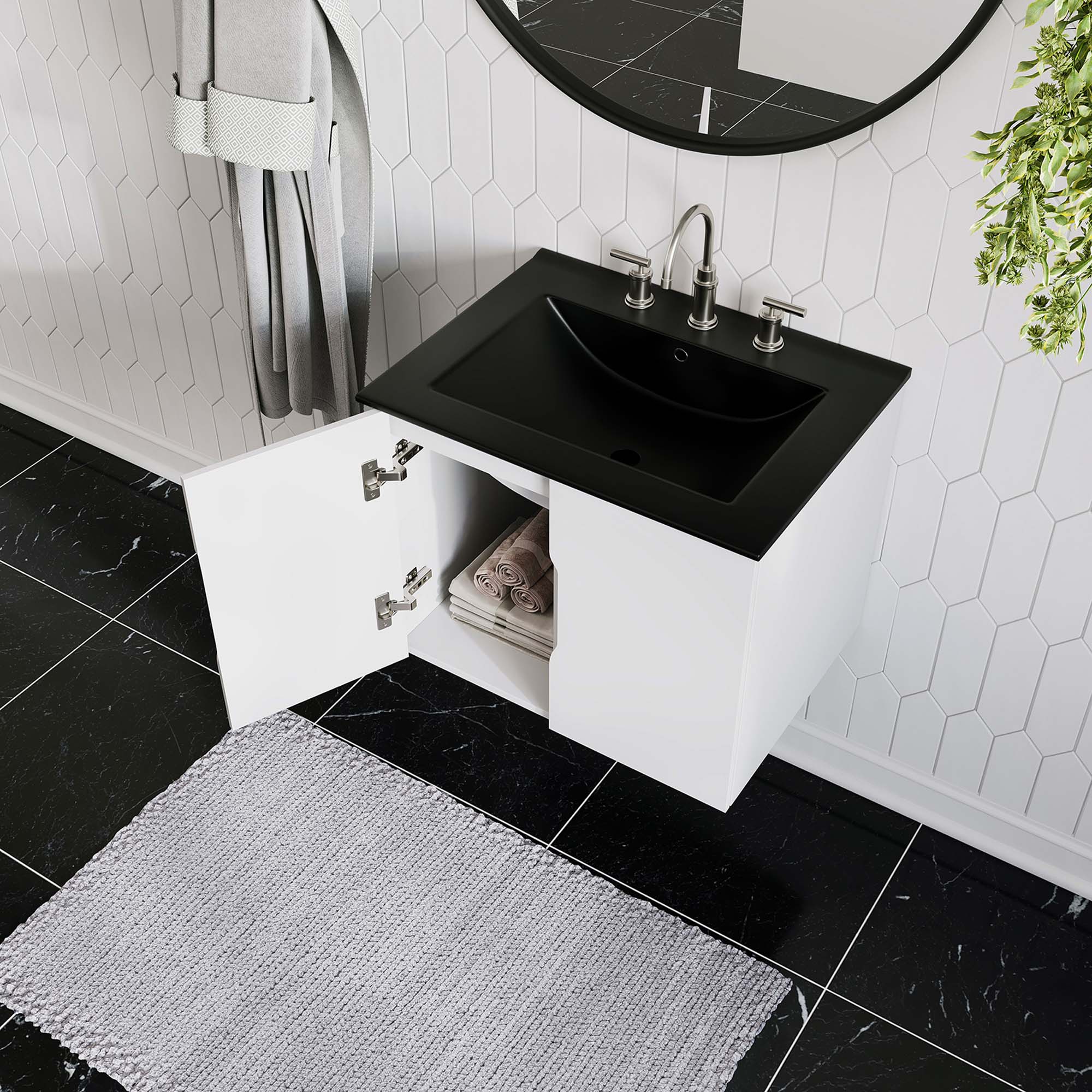 Vitality 24" Bathroom Vanity - White Black