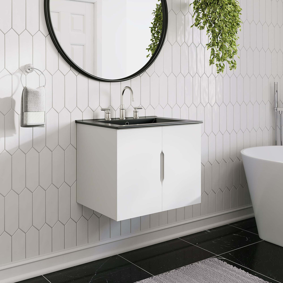 Vitality 24" Bathroom Vanity - White Black