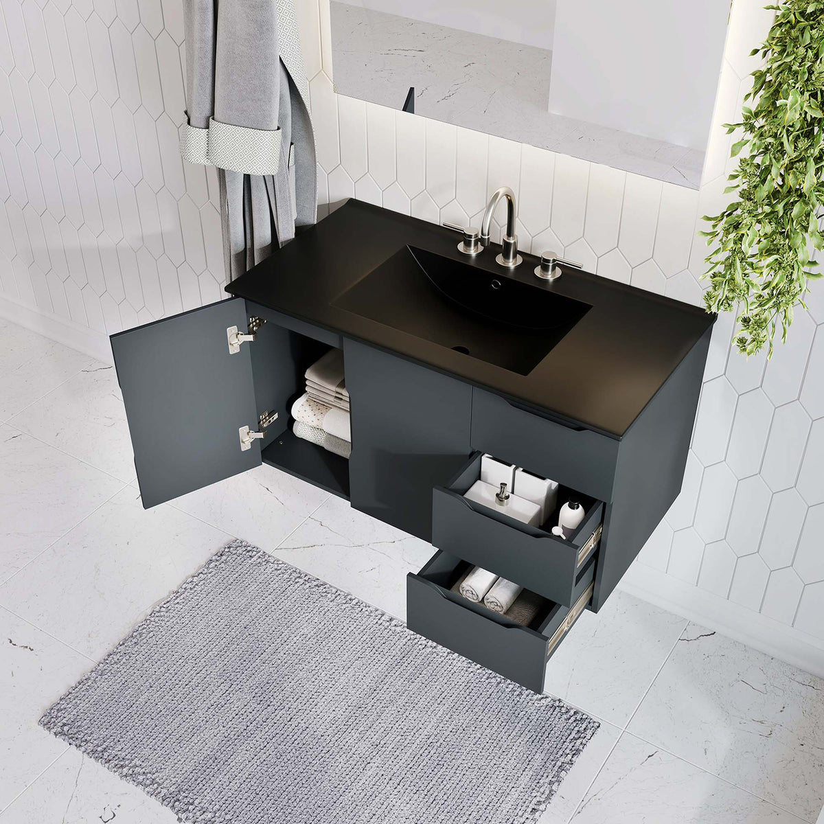 Vitality 36" Bathroom Vanity - Gray Black