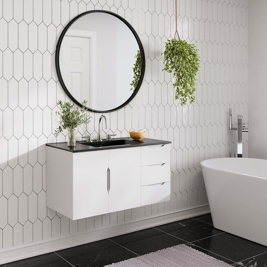 Vitality 36" Bathroom Vanity - White Black
