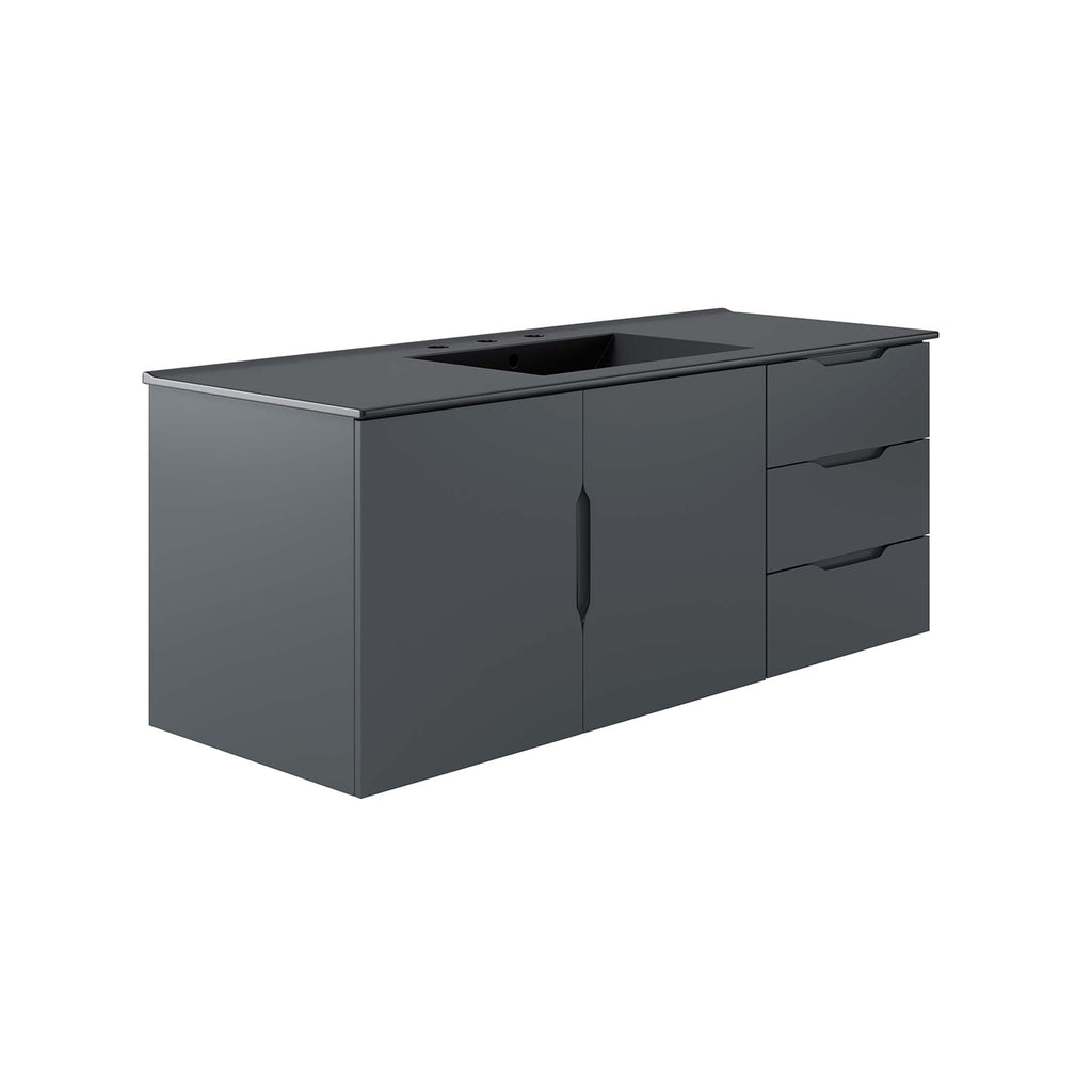 Vitality 48" Single Sink Bathroom Vanity - Gray Black
