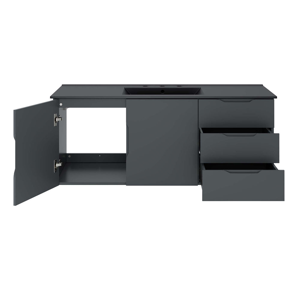 Vitality 48" Single Sink Bathroom Vanity - Gray Black