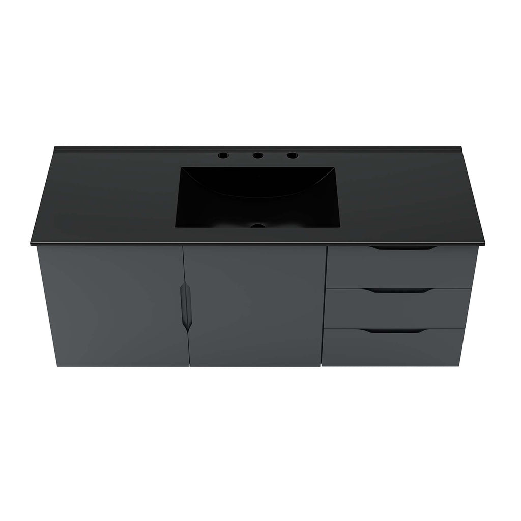 Vitality 48" Single Sink Bathroom Vanity - Gray Black