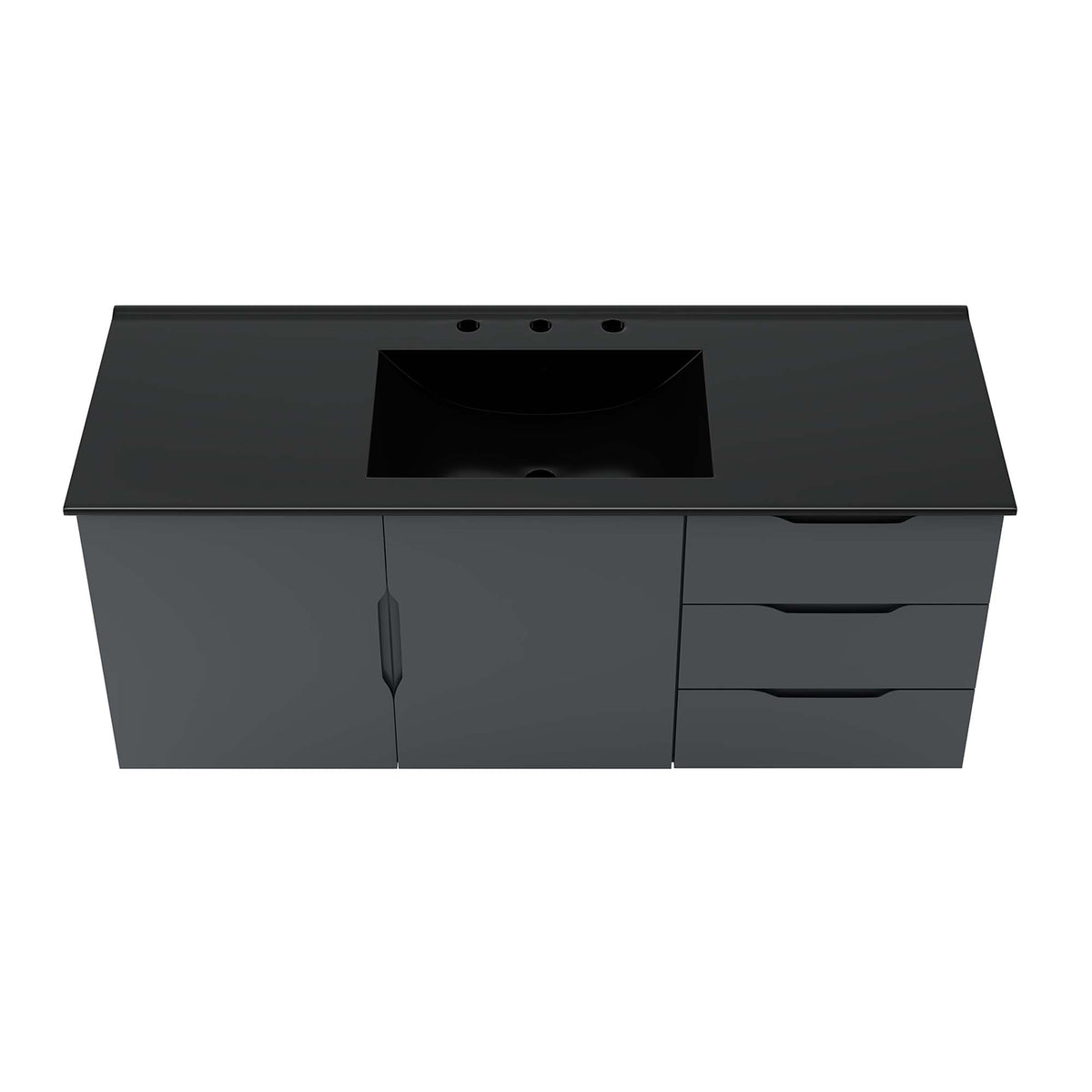 Vitality 48" Single Sink Bathroom Vanity - Gray Black