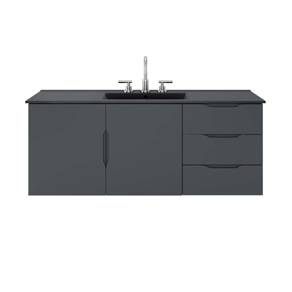 Vitality 48" Single Sink Bathroom Vanity - Gray Black