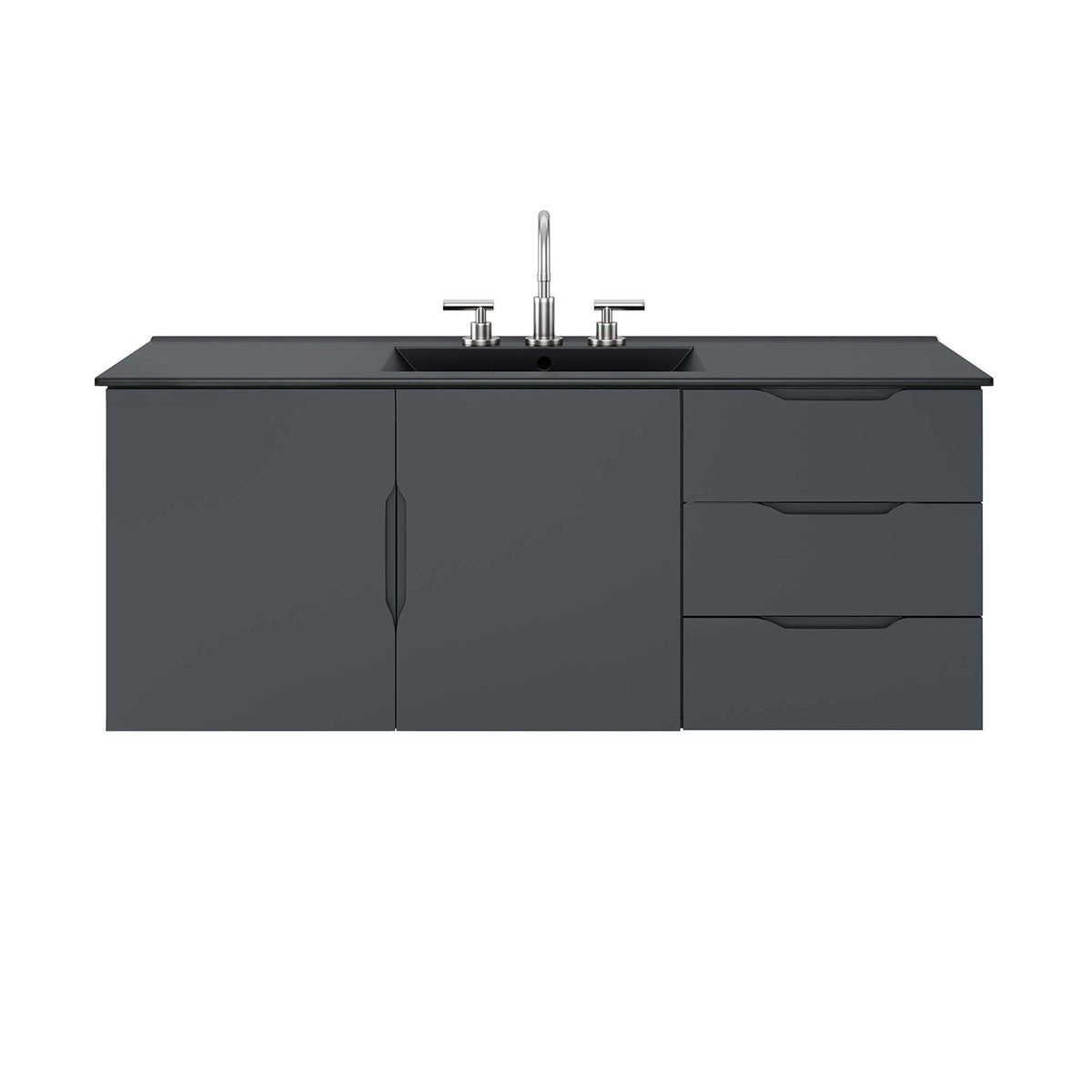 Vitality 48" Single Sink Bathroom Vanity - Gray Black