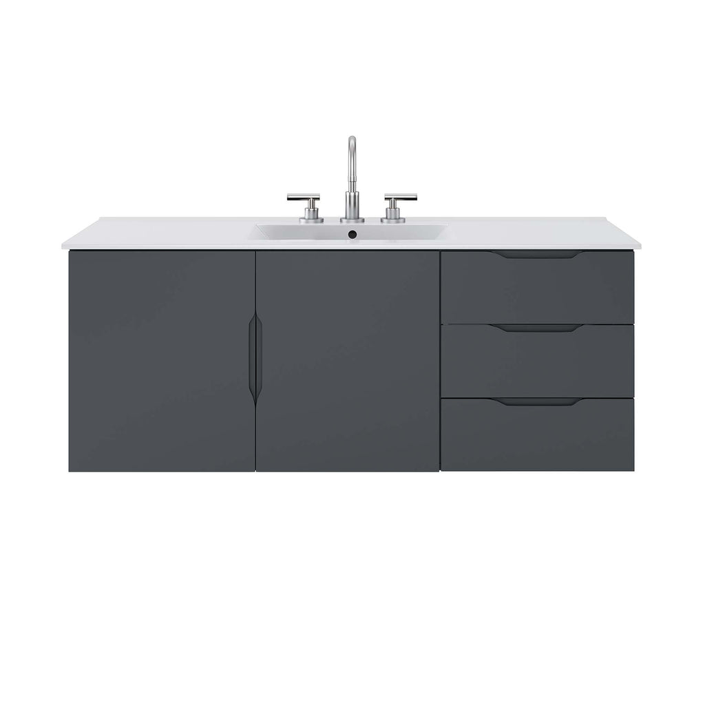 Vitality 48" Single Sink Bathroom Vanity - Gray White