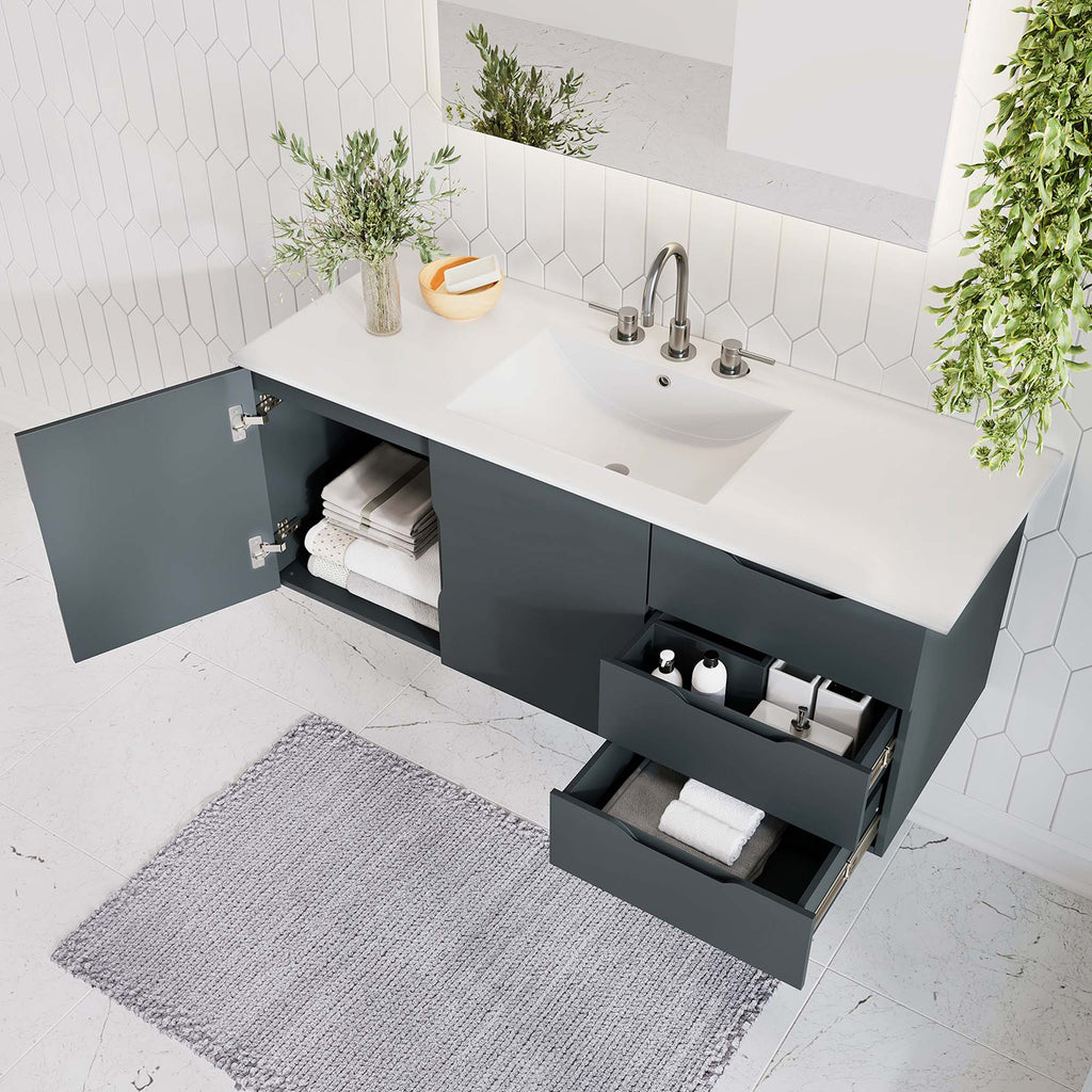 Vitality 48" Single Sink Bathroom Vanity - Gray White