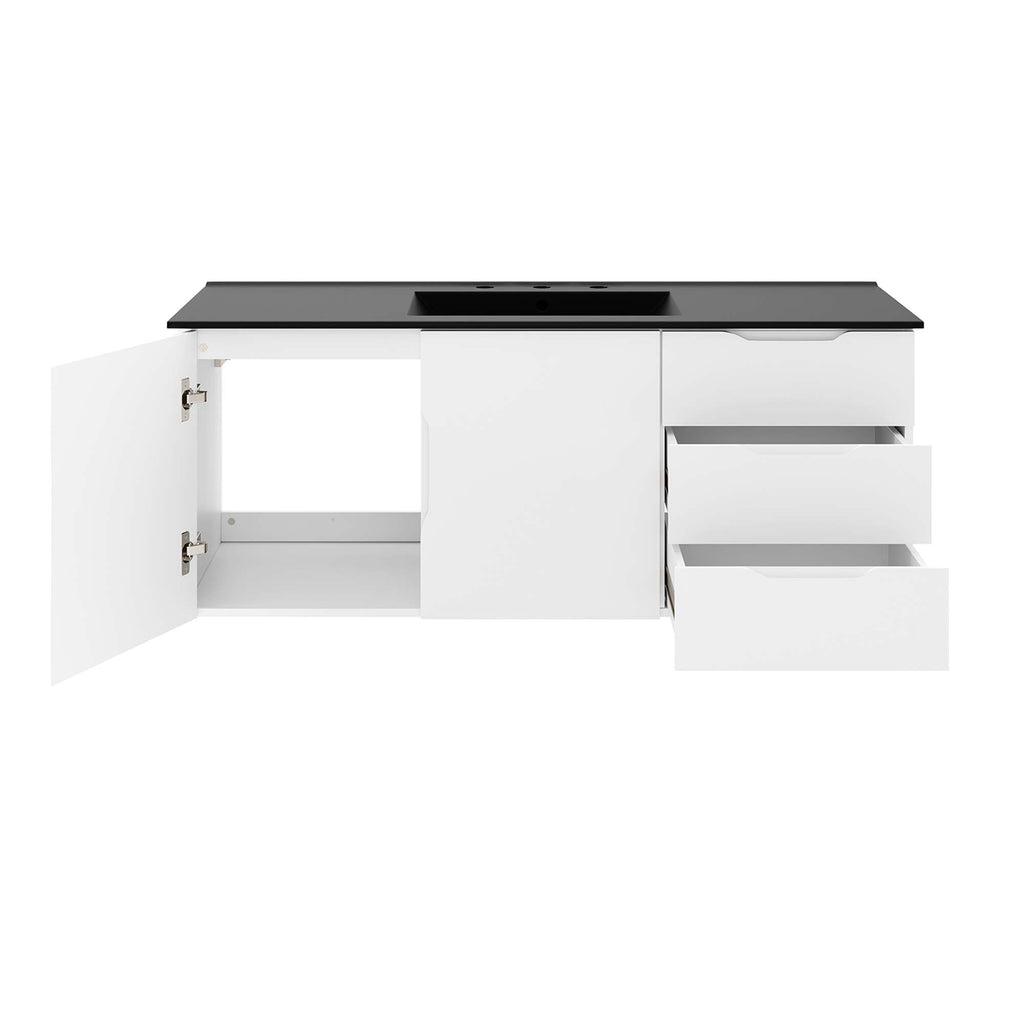 Vitality 48" Single Sink Bathroom Vanity - White Black