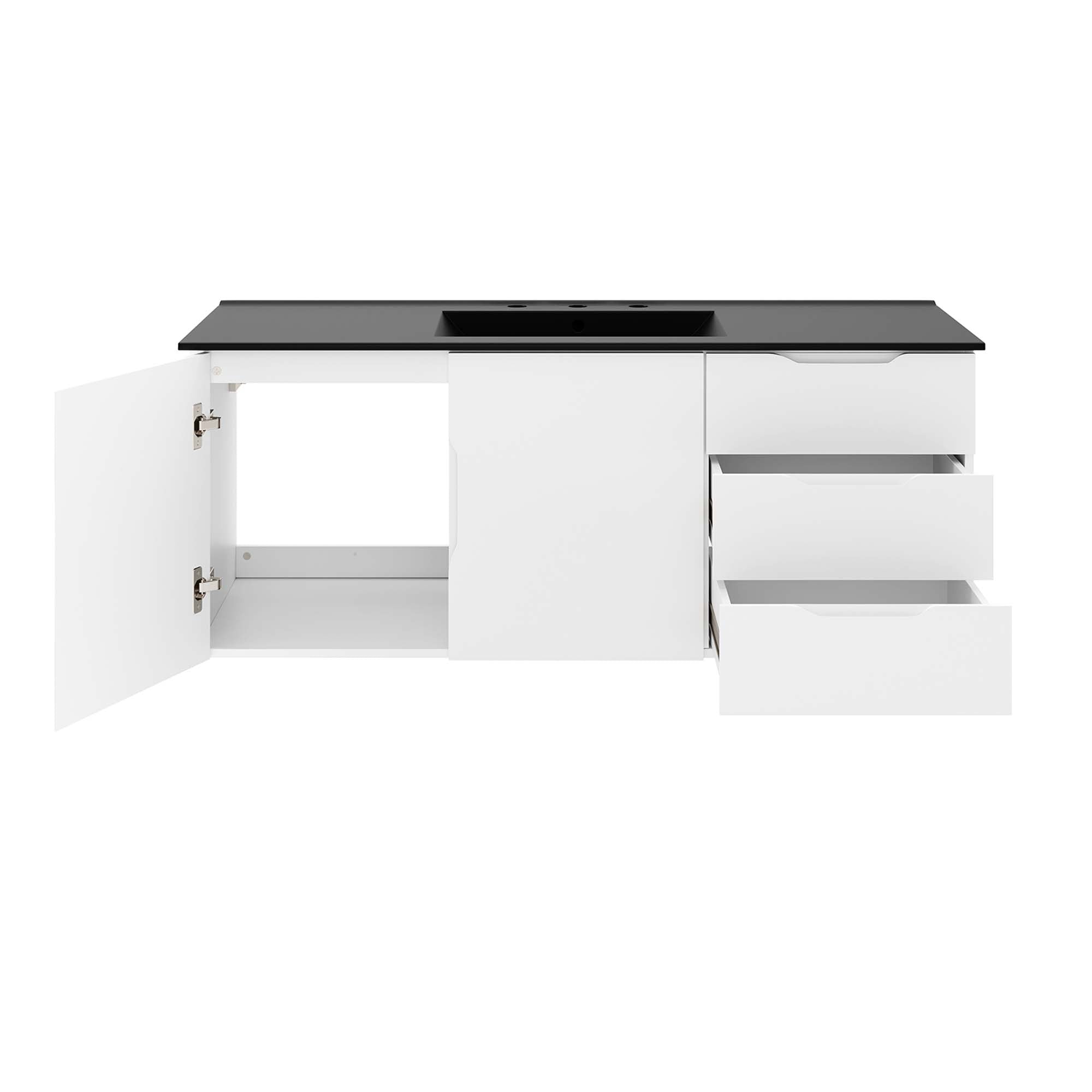 Vitality 48" Single Sink Bathroom Vanity - White Black