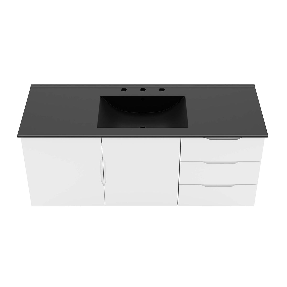 Vitality 48" Single Sink Bathroom Vanity - White Black