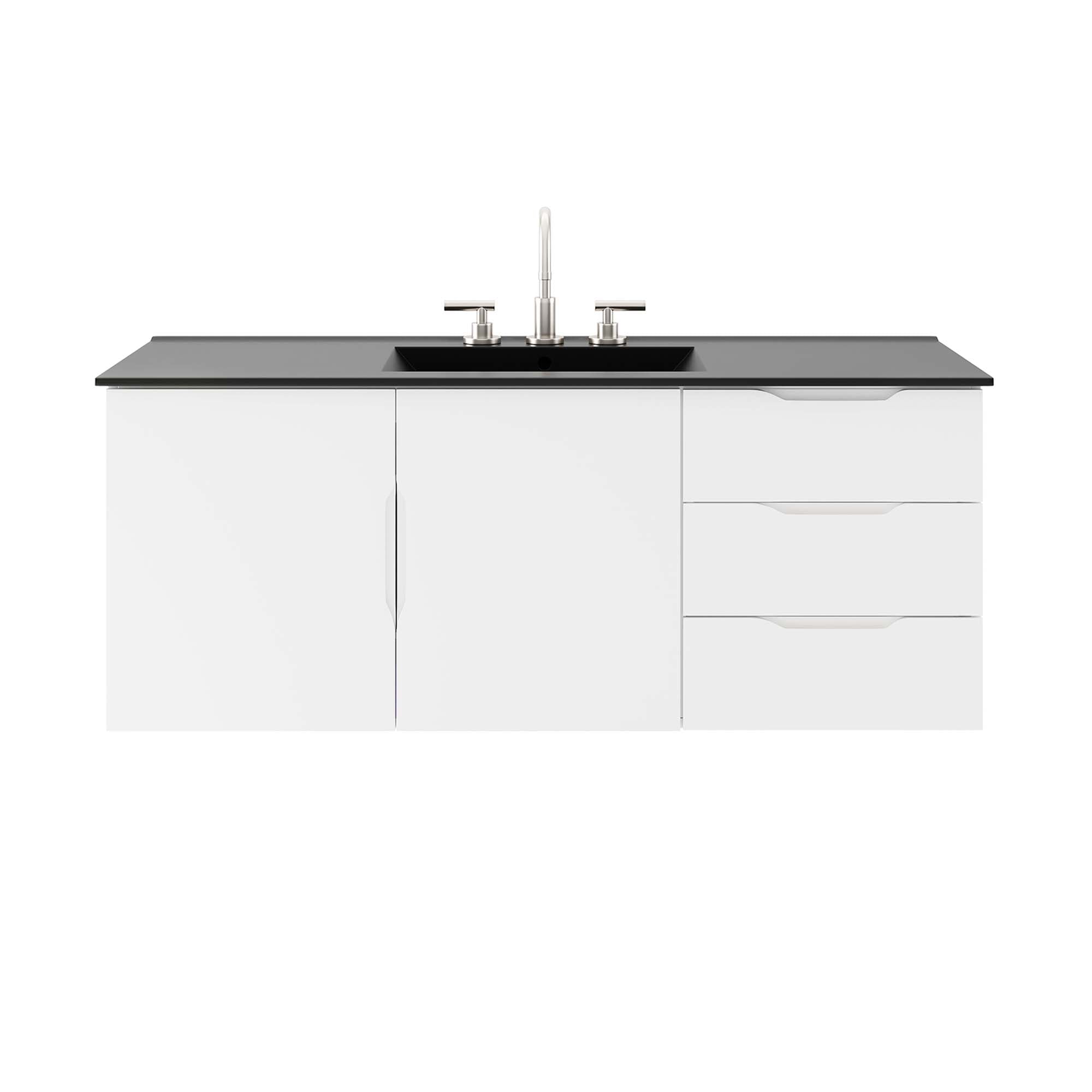 Vitality 48" Single Sink Bathroom Vanity - White Black