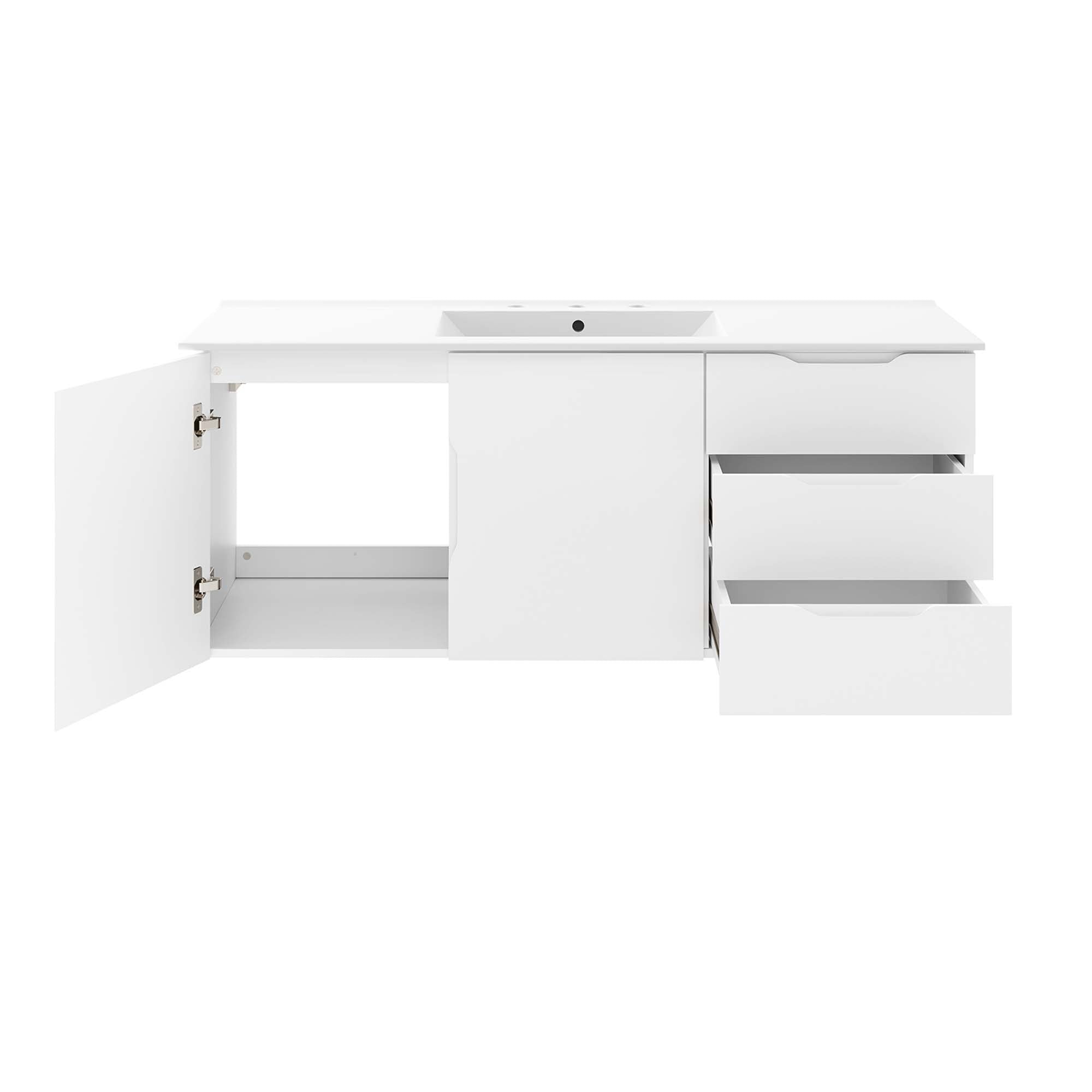 Vitality 48" Single Sink Bathroom Vanity - White White