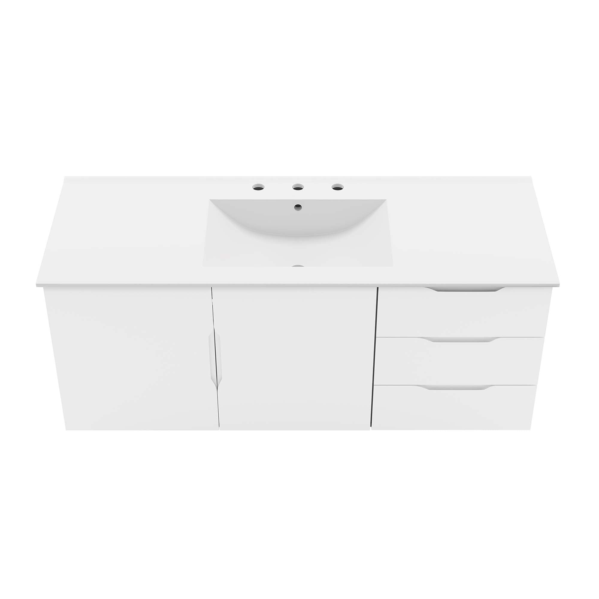 Vitality 48" Single Sink Bathroom Vanity - White White