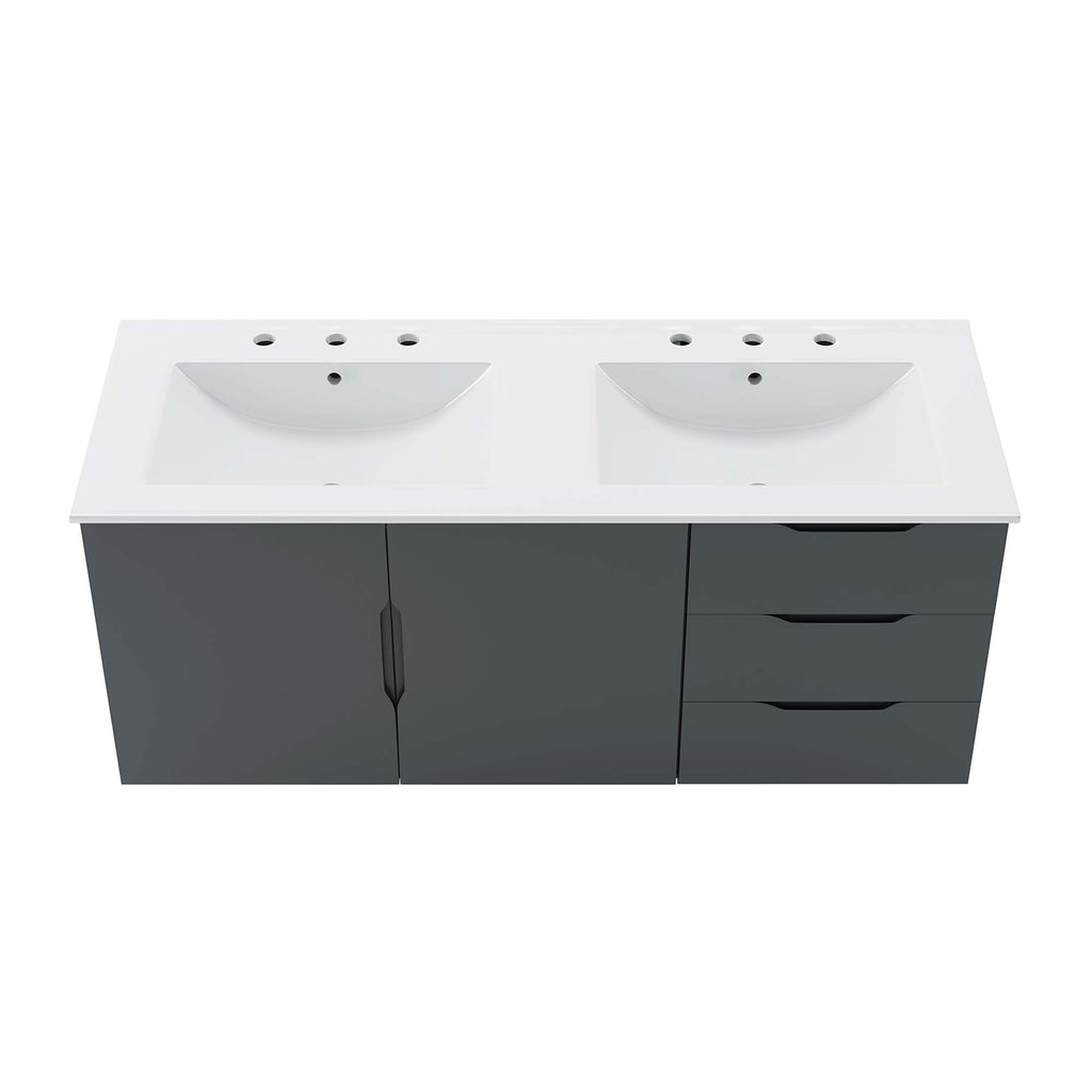 Vitality 48" Double Sink Bathroom Vanity - Gray White