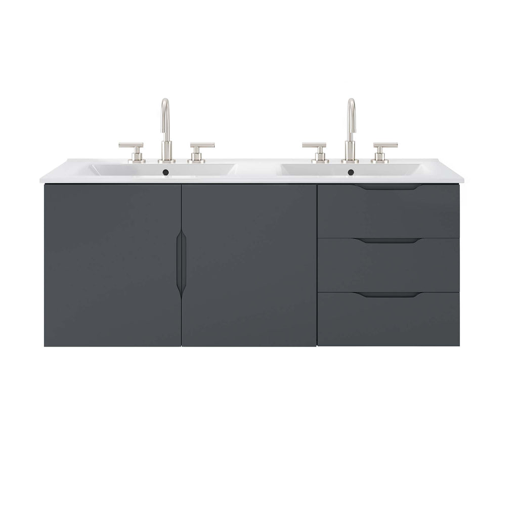 Vitality 48" Double Sink Bathroom Vanity - Gray White