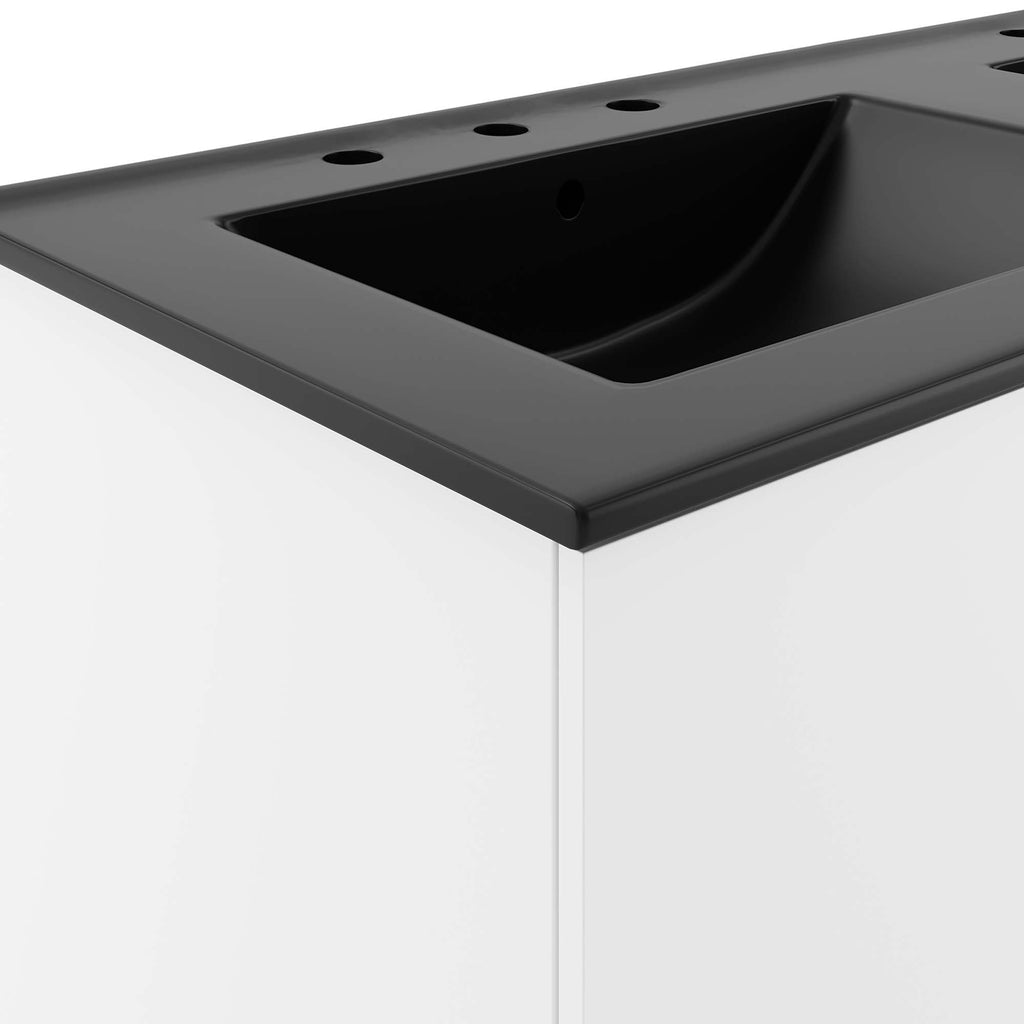 Vitality 48" Double Sink Bathroom Vanity - White Black